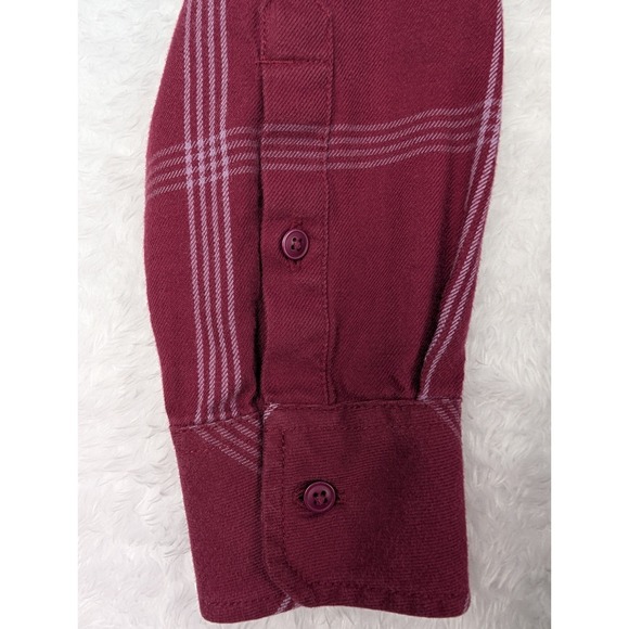Outdoor Research Shirt Women's M Cedar Cove Tunic Flannel Plaid Burgundy - Picture 6 of 13